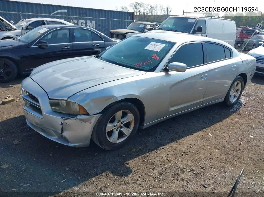 2012 Dodge Charger Se VIN: 2C3CDXBG0CH119594 Lot: 40719849