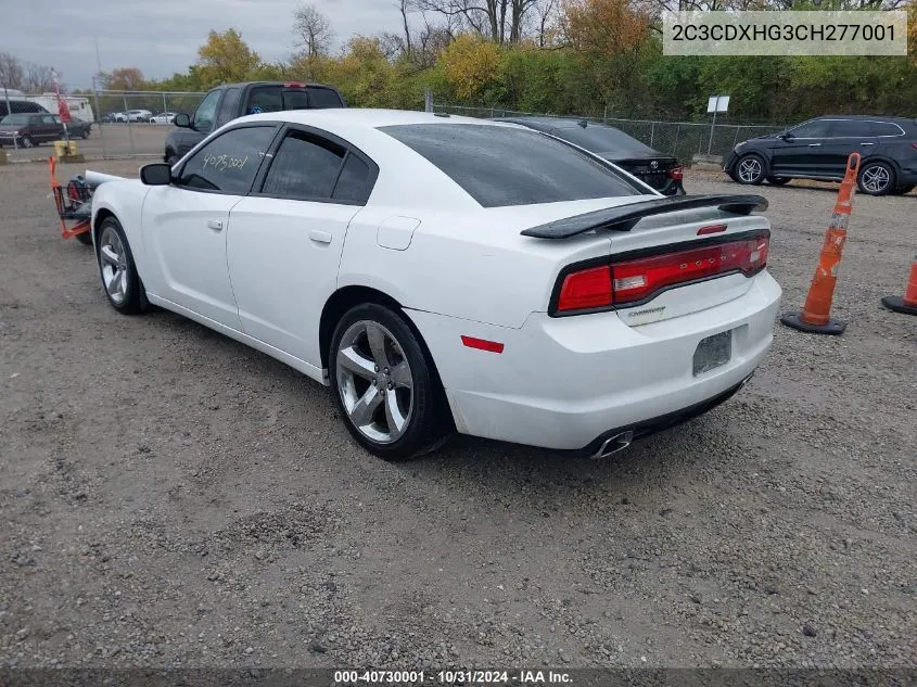 2012 Dodge Charger Sxt VIN: 2C3CDXHG3CH277001 Lot: 40730001