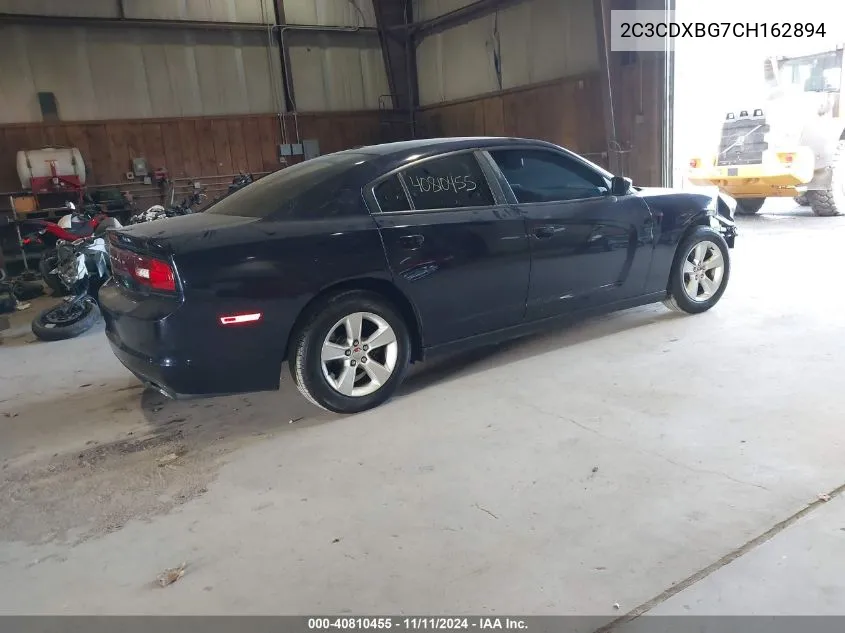 2012 Dodge Charger Se VIN: 2C3CDXBG7CH162894 Lot: 40810455