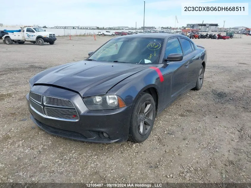 2013 Dodge Charger Se VIN: 2C3CDXBG6DH668511 Lot: 12105487