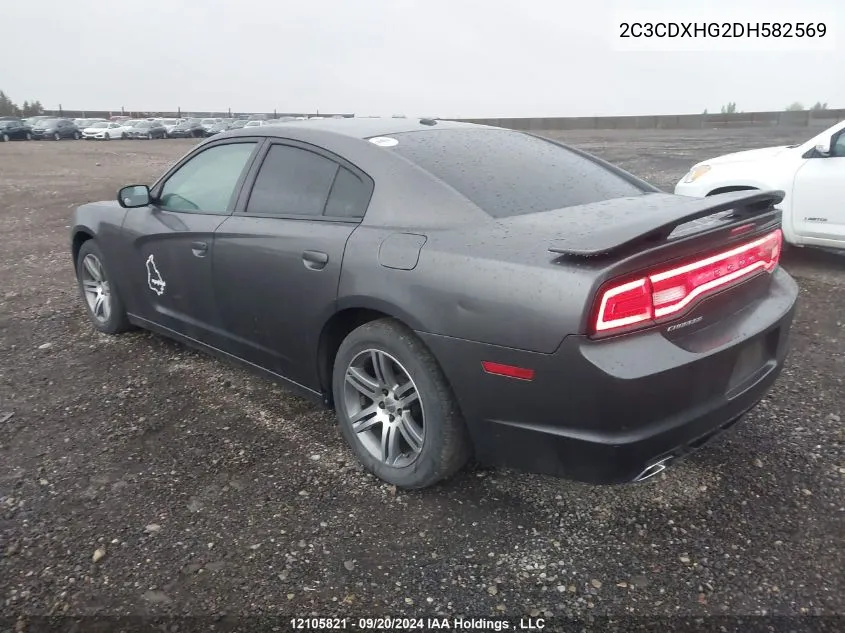 2013 Dodge Charger Sxt VIN: 2C3CDXHG2DH582569 Lot: 12105821