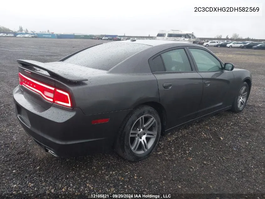 2013 Dodge Charger Sxt VIN: 2C3CDXHG2DH582569 Lot: 12105821