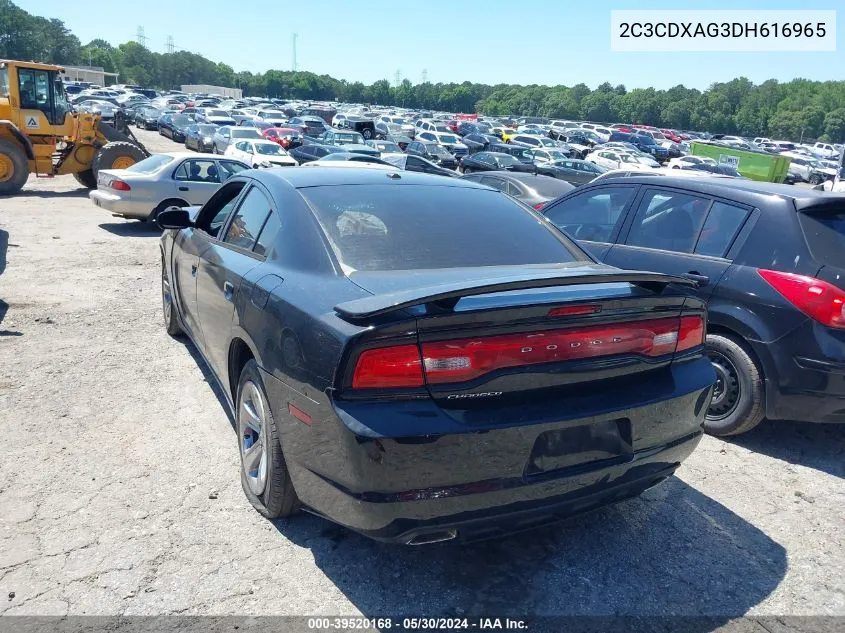 2013 Dodge Charger Police VIN: 2C3CDXAG3DH616965 Lot: 39520168