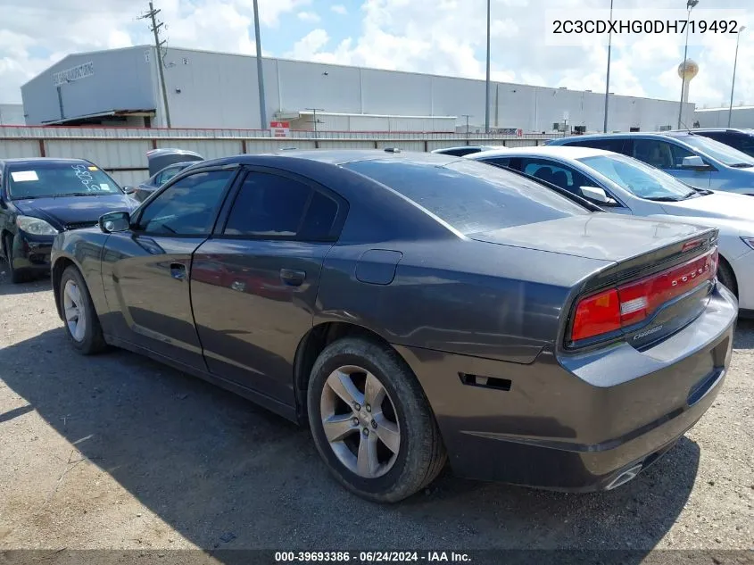 2013 Dodge Charger Sxt VIN: 2C3CDXHG0DH719492 Lot: 39693386