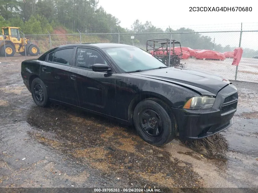 2013 Dodge Charger Police VIN: 2C3CDXAG4DH670680 Lot: 39705283