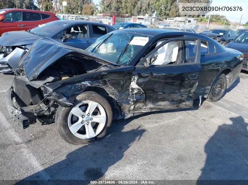 2013 Dodge Charger Se VIN: 2C3CDXBG9DH706376 Lot: 39734606