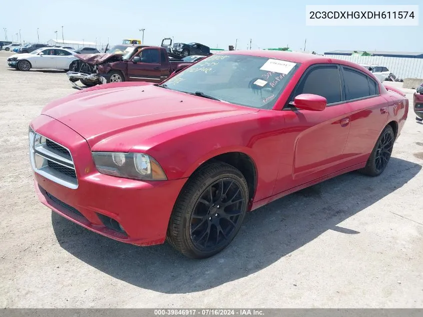 2013 Dodge Charger Sxt VIN: 2C3CDXHGXDH611574 Lot: 39846917