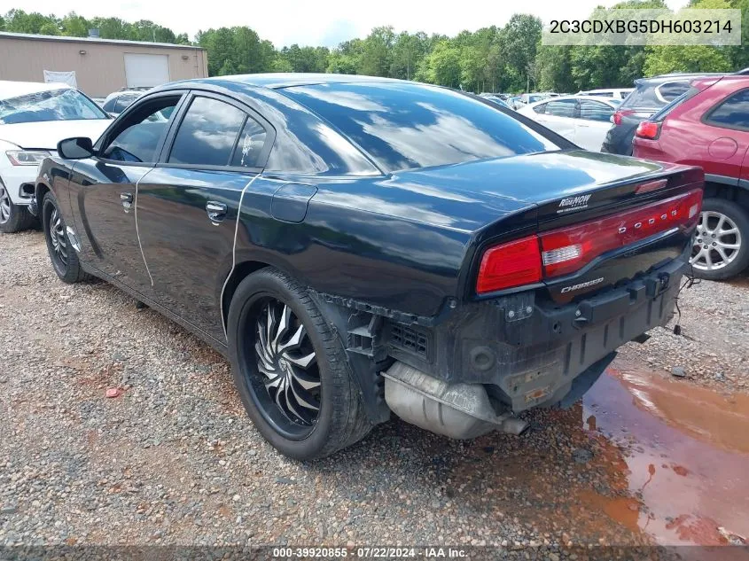 2013 Dodge Charger Se VIN: 2C3CDXBG5DH603214 Lot: 39920855