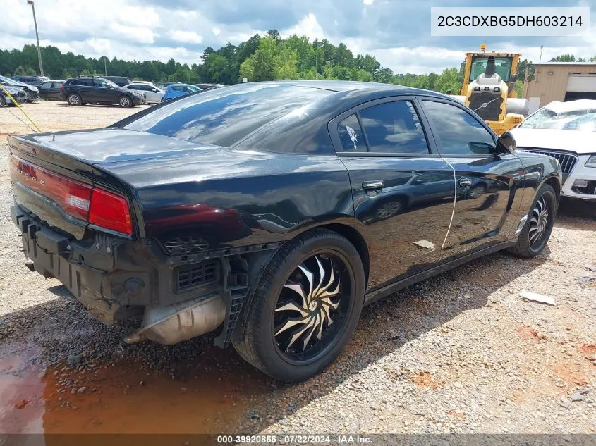 2013 Dodge Charger Se VIN: 2C3CDXBG5DH603214 Lot: 39920855