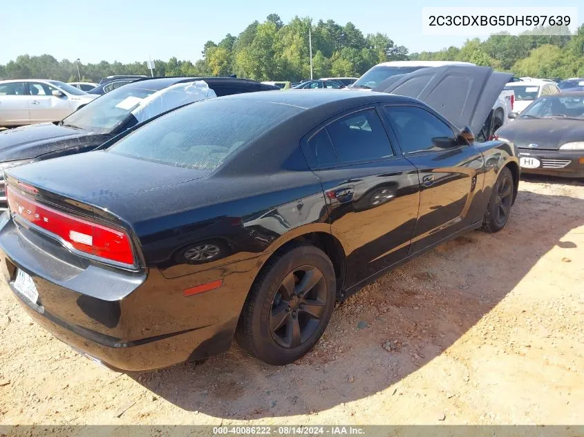 2013 Dodge Charger Se VIN: 2C3CDXBG5DH597639 Lot: 40086222