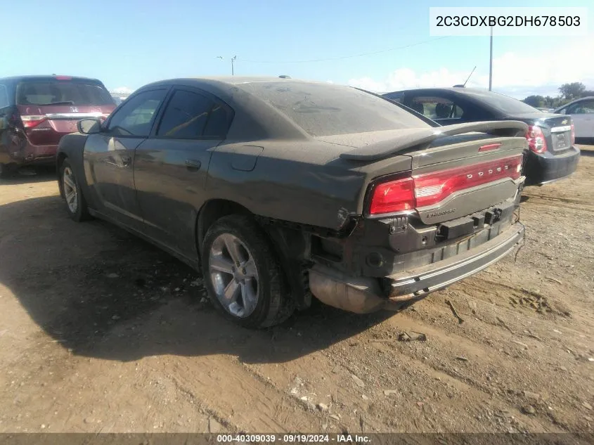 2013 Dodge Charger Se VIN: 2C3CDXBG2DH678503 Lot: 40309039