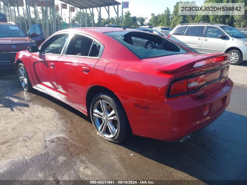 2C3CDXJG2DH538842 2013 Dodge Charger Sxt