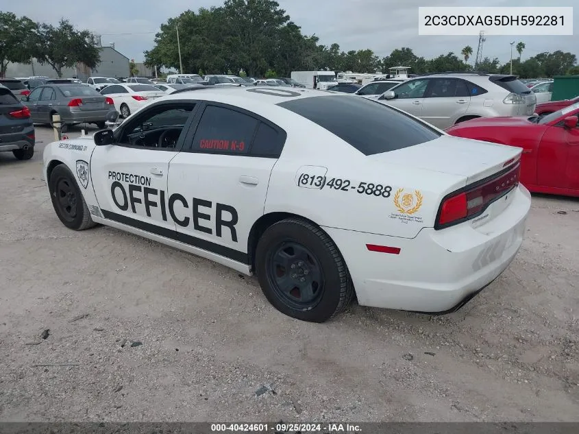 2013 Dodge Charger Police VIN: 2C3CDXAG5DH592281 Lot: 40424601