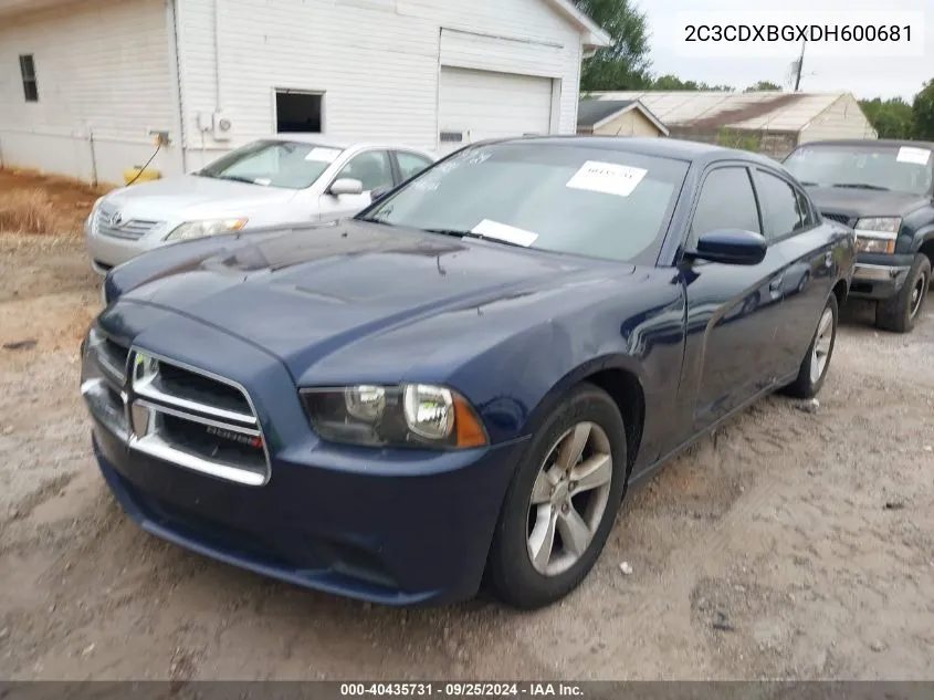 2C3CDXBGXDH600681 2013 Dodge Charger Se