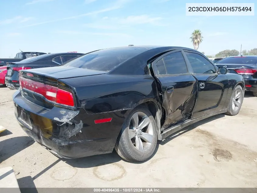 2013 Dodge Charger Sxt Plus VIN: 2C3CDXHG6DH575494 Lot: 40496435