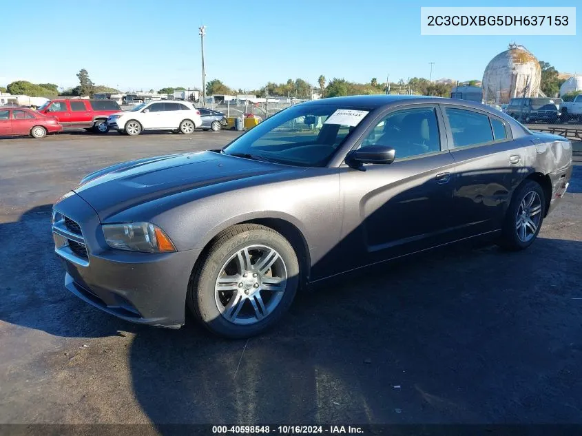 2013 Dodge Charger Se VIN: 2C3CDXBG5DH637153 Lot: 40598548