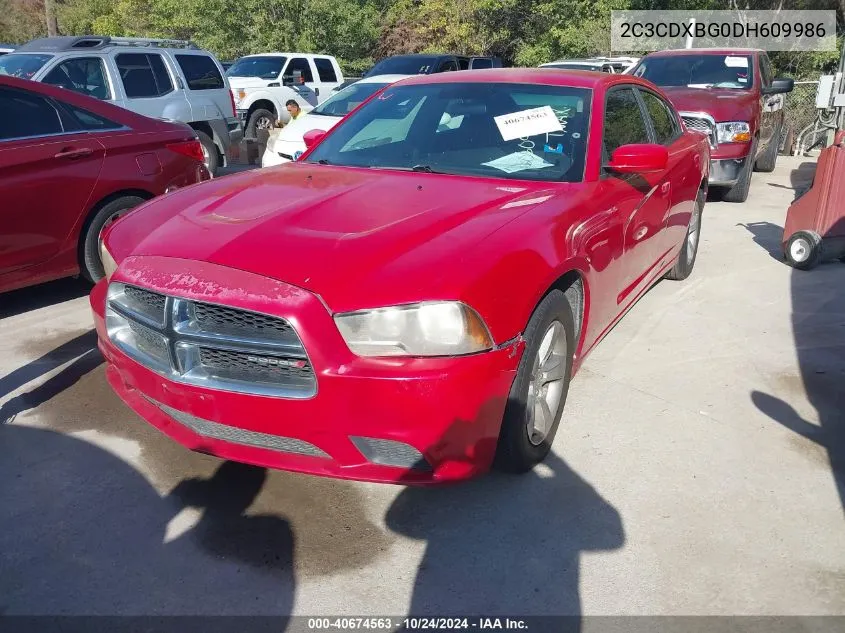 2013 Dodge Charger Se VIN: 2C3CDXBG0DH609986 Lot: 40674563