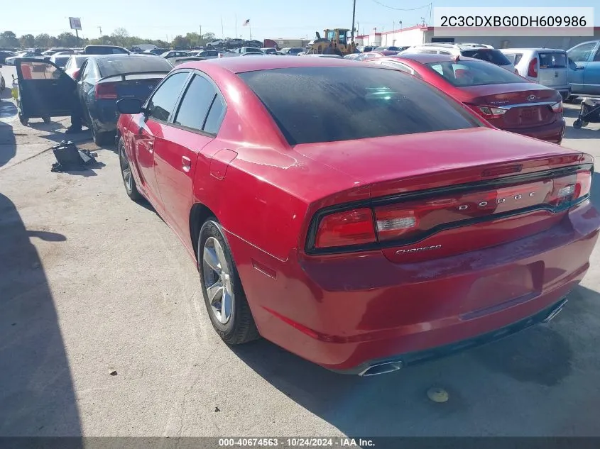 2013 Dodge Charger Se VIN: 2C3CDXBG0DH609986 Lot: 40674563