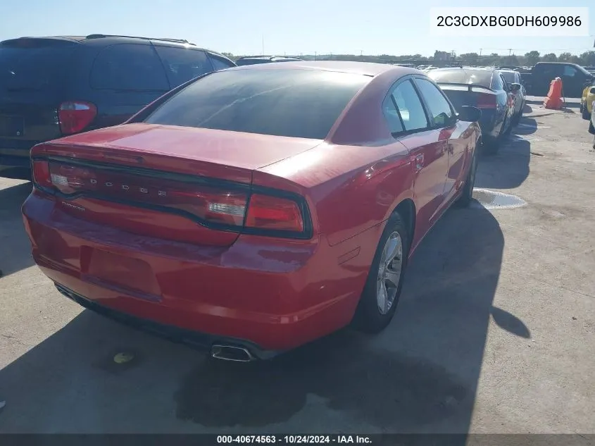 2013 Dodge Charger Se VIN: 2C3CDXBG0DH609986 Lot: 40674563