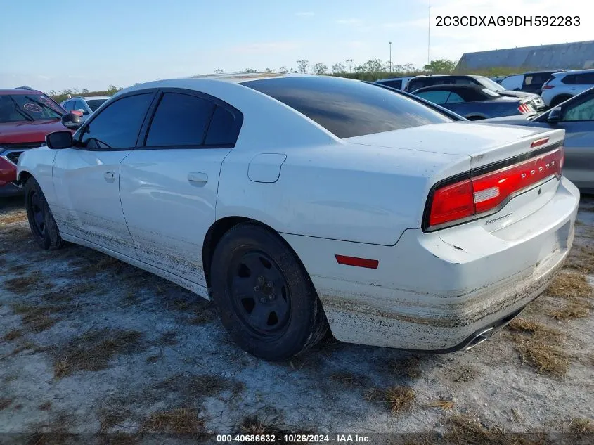 2013 Dodge Charger Police VIN: 2C3CDXAG9DH592283 Lot: 40686632