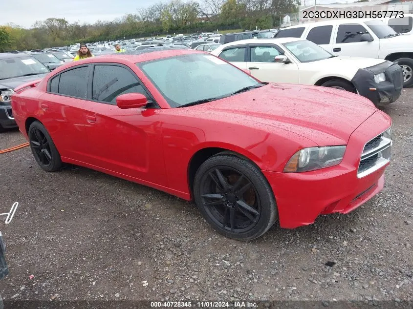 2013 Dodge Charger Sxt VIN: 2C3CDXHG3DH567773 Lot: 40728345