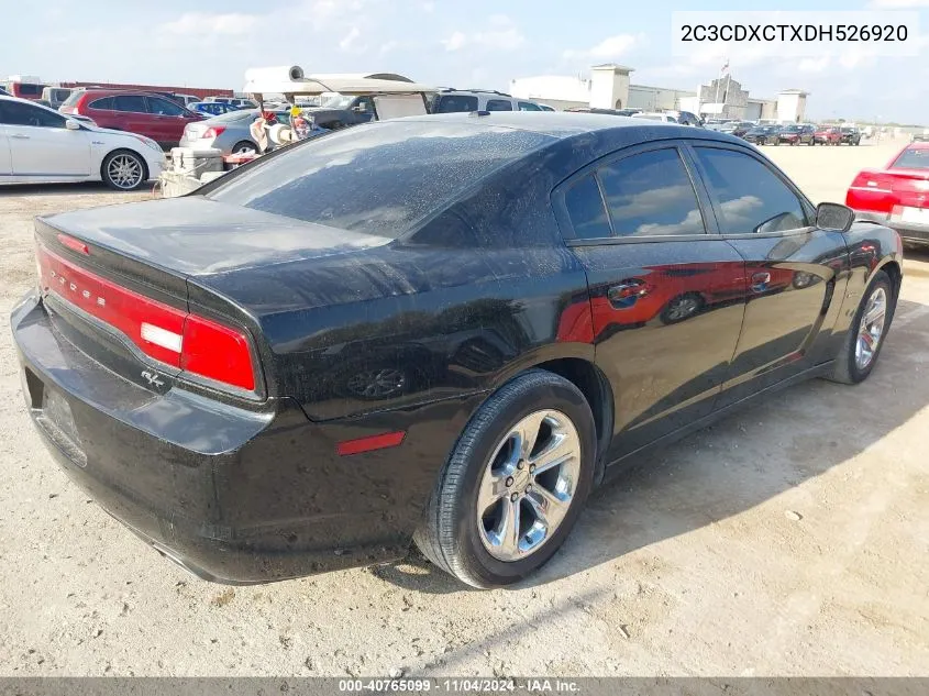 2013 Dodge Charger R/T Plus VIN: 2C3CDXCTXDH526920 Lot: 40765099