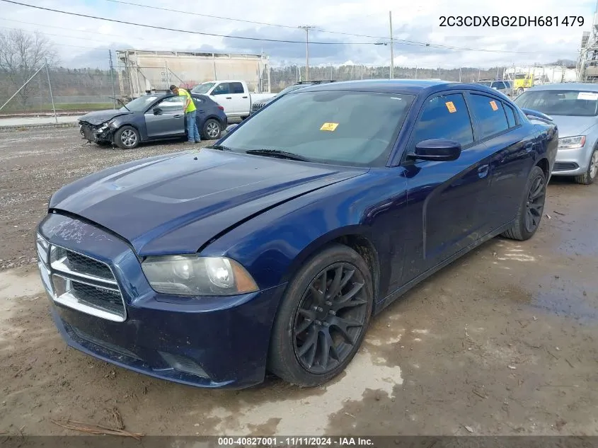 2013 Dodge Charger Se VIN: 2C3CDXBG2DH681479 Lot: 40827001