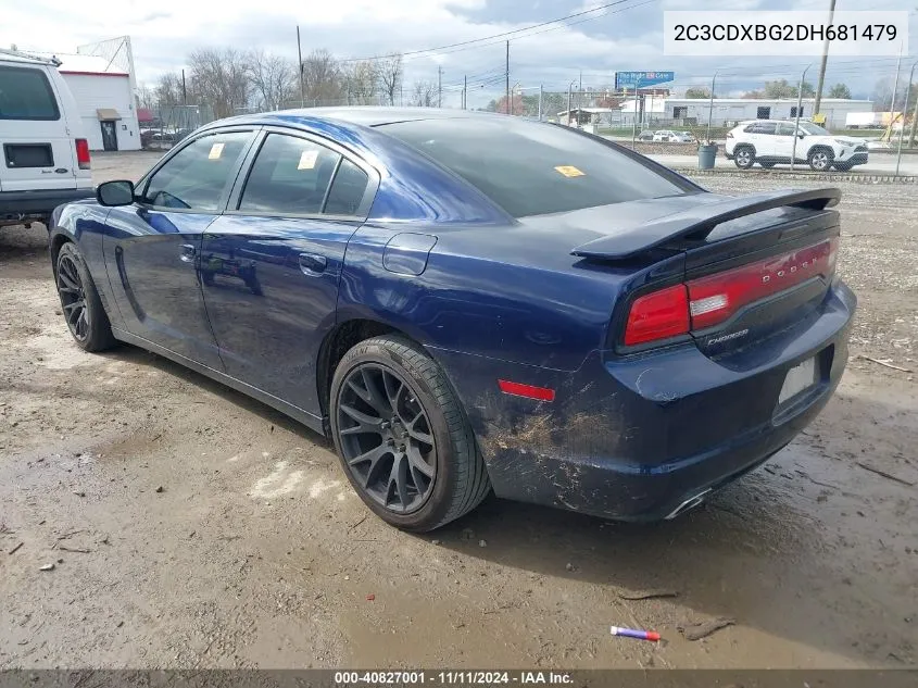 2013 Dodge Charger Se VIN: 2C3CDXBG2DH681479 Lot: 40827001