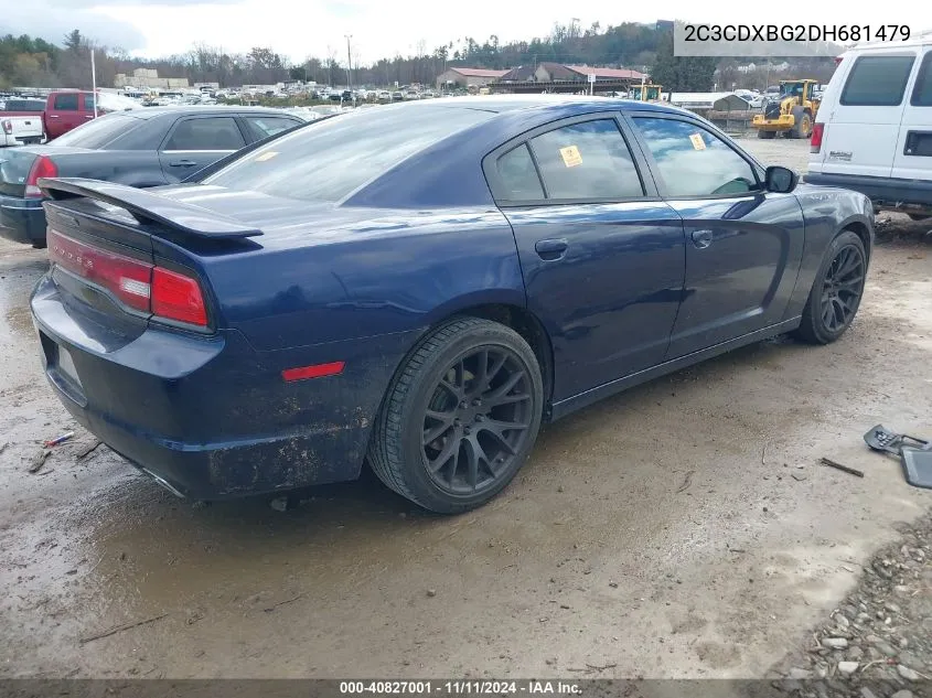 2013 Dodge Charger Se VIN: 2C3CDXBG2DH681479 Lot: 40827001