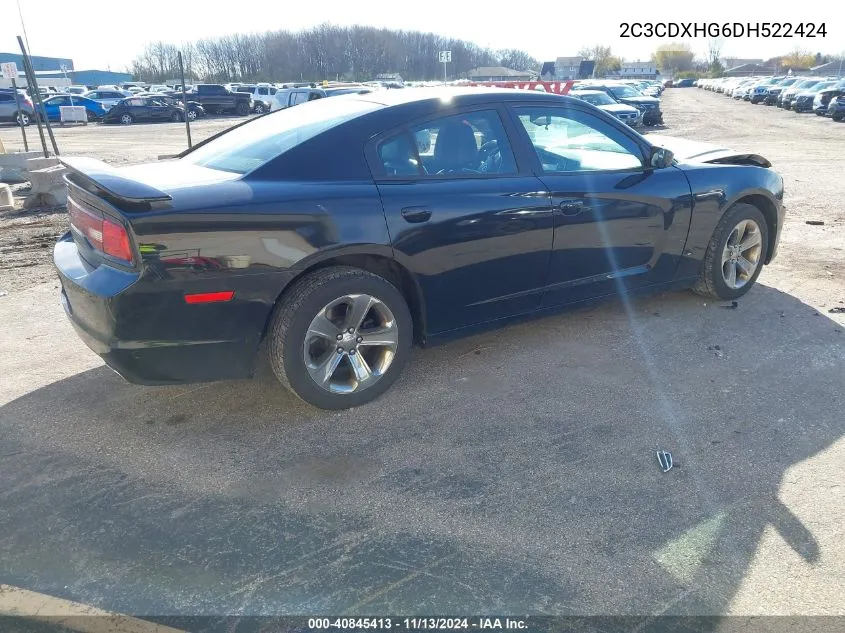 2013 Dodge Charger Sxt Plus VIN: 2C3CDXHG6DH522424 Lot: 40845413