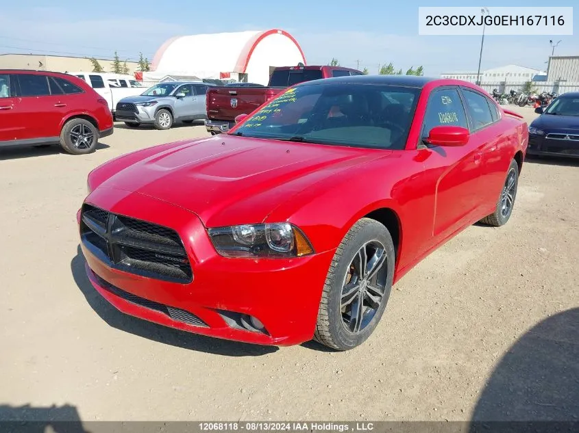 2014 Dodge Charger Sxt VIN: 2C3CDXJG0EH167116 Lot: 12068118