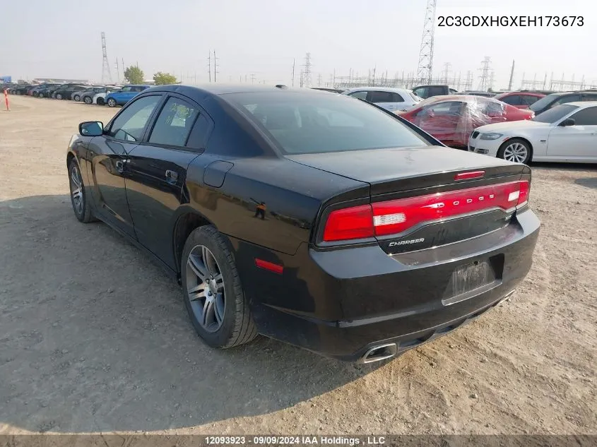 2C3CDXHGXEH173673 2014 Dodge Charger Sxt