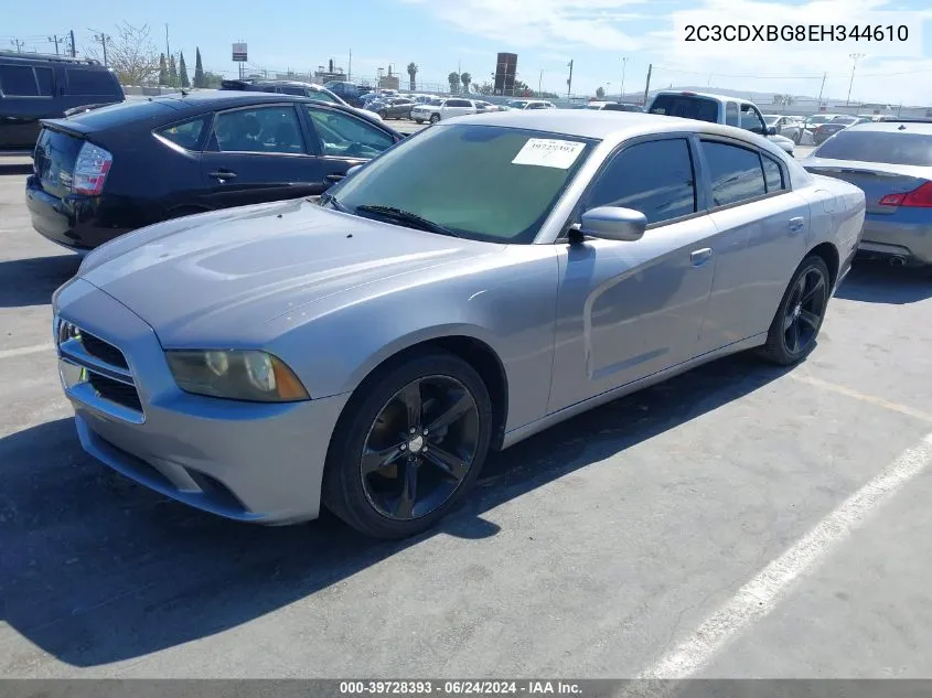 2014 Dodge Charger Se VIN: 2C3CDXBG8EH344610 Lot: 39728393