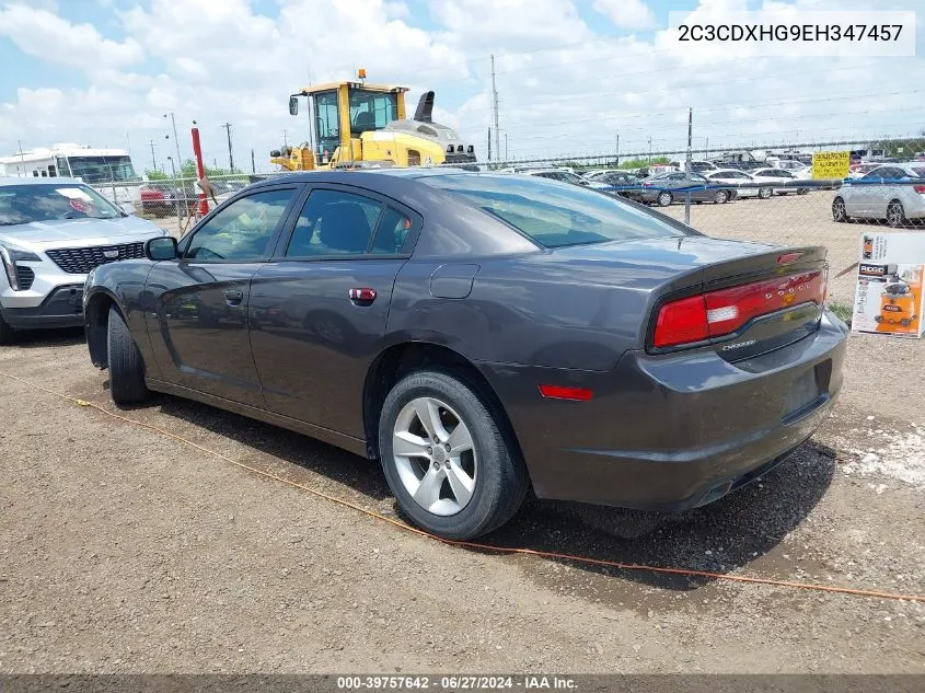 2014 Dodge Charger Sxt VIN: 2C3CDXHG9EH347457 Lot: 39757642