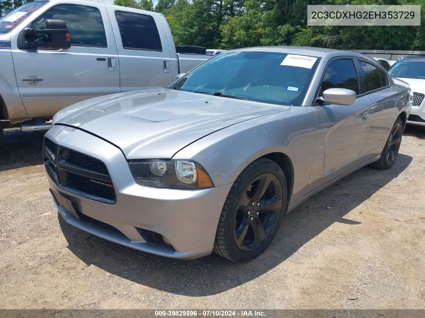 2014 Dodge Charger Sxt VIN: 2C3CDXHG2EH353729 Lot: 39829596