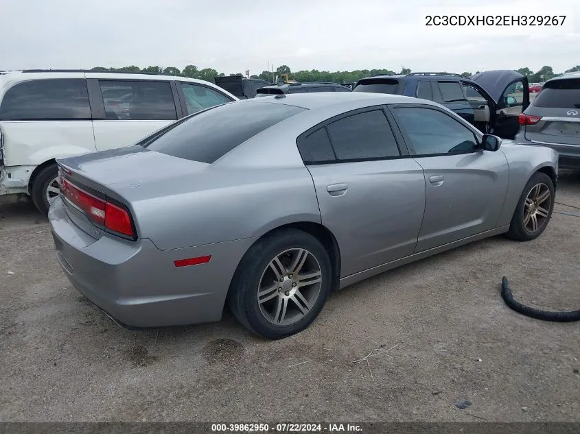 2014 Dodge Charger Sxt VIN: 2C3CDXHG2EH329267 Lot: 39862950