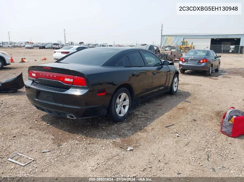 2014 Dodge Charger Se VIN: 2C3CDXBG5EH130948 Lot: 39931924