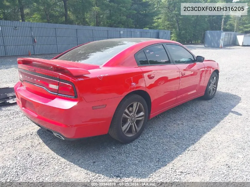 2014 Dodge Charger Se VIN: 2C3CDXFGXEH316205 Lot: 39948875