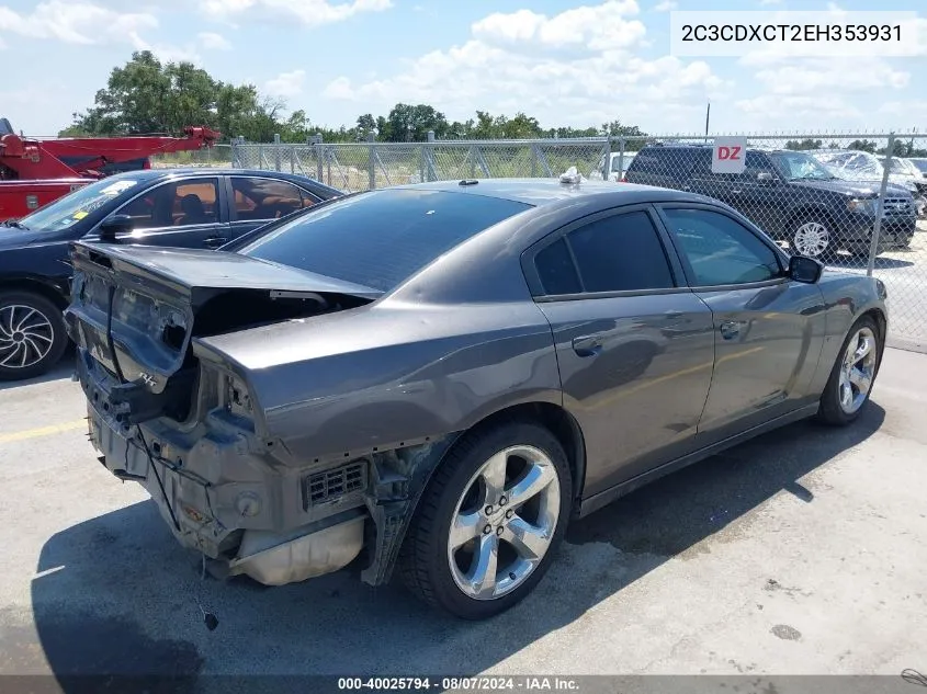 2014 Dodge Charger R/T VIN: 2C3CDXCT2EH353931 Lot: 40025794