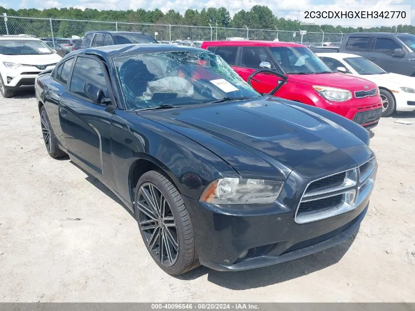 2014 Dodge Charger Sxt VIN: 2C3CDXHGXEH342770 Lot: 40096546