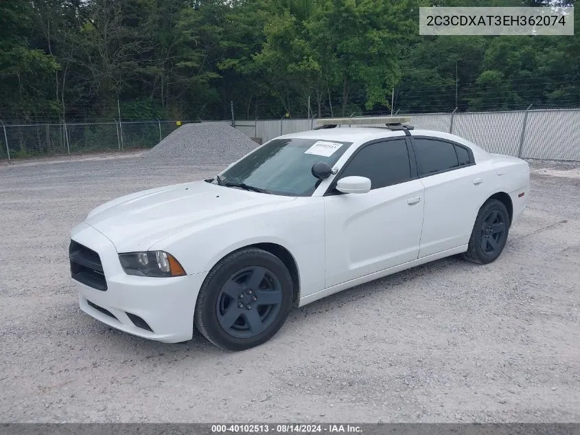 2014 Dodge Charger Police VIN: 2C3CDXAT3EH362074 Lot: 40102513