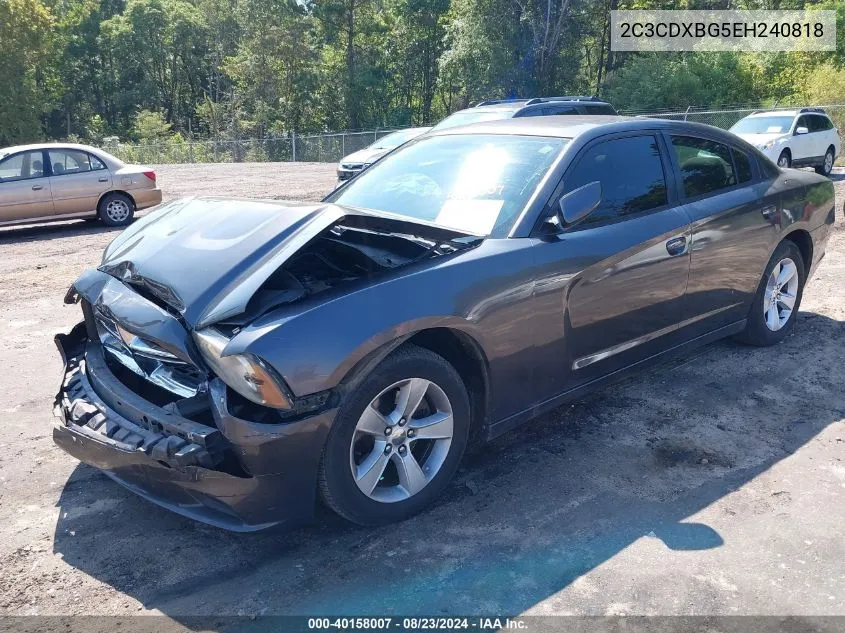 2014 Dodge Charger Se VIN: 2C3CDXBG5EH240818 Lot: 40158007