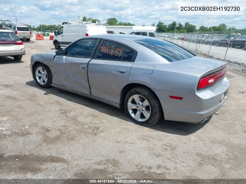 2014 Dodge Charger Se VIN: 2C3CDXBG2EH192730 Lot: 40167684