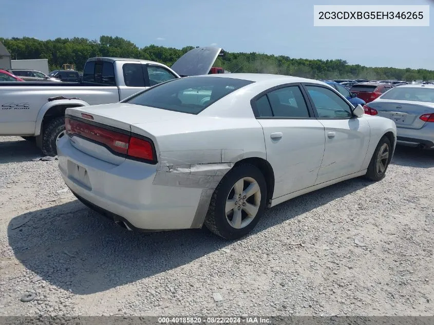 2014 Dodge Charger Se VIN: 2C3CDXBG5EH346265 Lot: 40185820