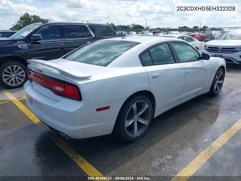 2014 Dodge Charger Sxt 100Th Anniversary VIN: 2C3CDXHG5EH322328 Lot: 40194723