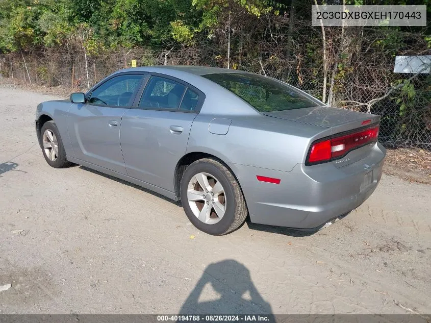 2014 Dodge Charger Se VIN: 2C3CDXBGXEH170443 Lot: 40194788