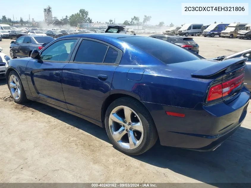 2014 Dodge Charger R/T VIN: 2C3CDXCT4EH321806 Lot: 40243162