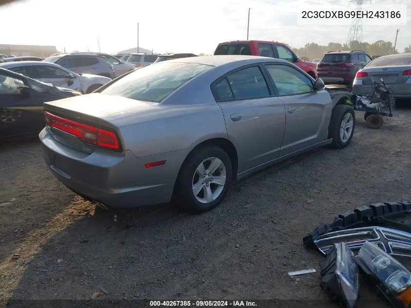 2014 Dodge Charger Se VIN: 2C3CDXBG9EH243186 Lot: 40267385