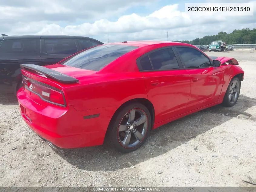 2014 Dodge Charger Sxt VIN: 2C3CDXHG4EH261540 Lot: 40273817