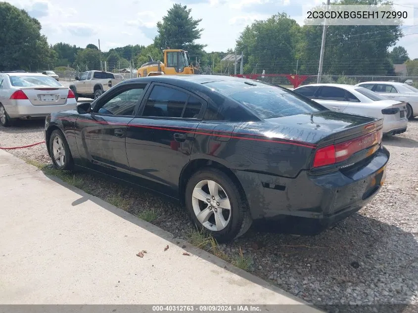 2014 Dodge Charger Se VIN: 2C3CDXBG5EH172990 Lot: 40312763